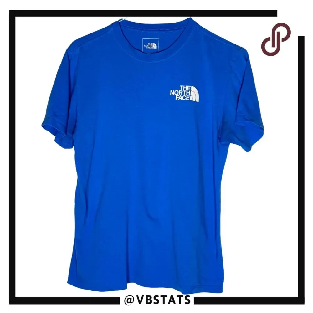 The North Face Mens Crewneck Short Sleeve Box NSE Logo T-Shirt Blue Size Small